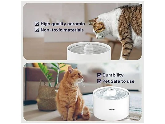 HAUSTIER WF013 Seramik Otomatik Kedi Su Sebili Beyaz